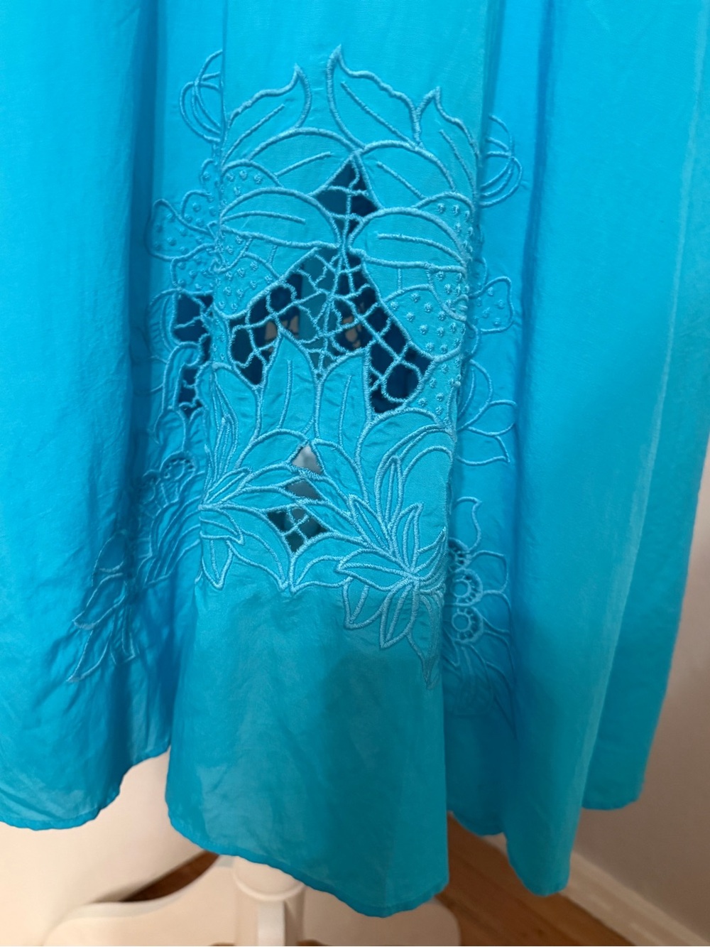 NWT Jade by Johnny Was Turquoise Long Sleeve Wrap-Front Midi Dress - Picture 3 of 13